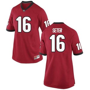 #16 John Seter Georgia Bulldogs Women's Replica Alumni Jerseys Red