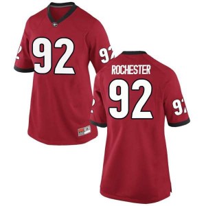 #92 Julian Rochester University of Georgia Women's Game Stitched Jersey Red