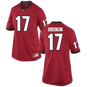 #17 Justin Robinson Georgia Bulldogs Women's Game Embroidery Jerseys Red