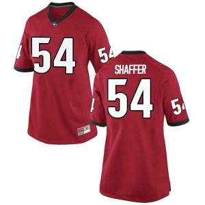 #54 Justin Shaffer University of Georgia Women's Replica Football Jersey Red