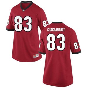 #83 Kaustov Chakrabarti Georgia Bulldogs Women's Game Player Jerseys Red