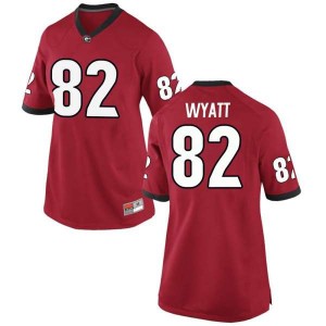 #82 Kolby Wyatt UGA Bulldogs Women's Game Stitched Jersey Red
