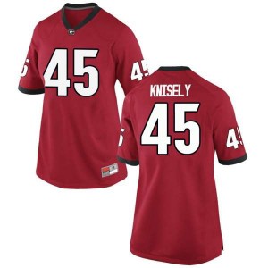 #45 Kurt Knisely UGA Bulldogs Women's Replica Stitched Jersey Red