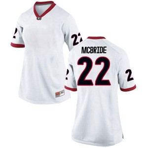 #22 Nate McBride UGA Bulldogs Women's Game Football Jerseys White