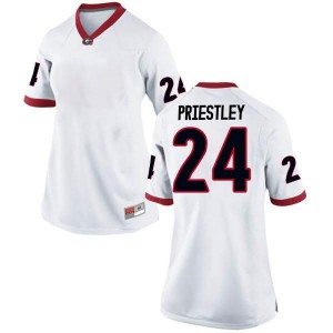 #24 Nathan Priestley UGA Women's Replica Player Jersey White