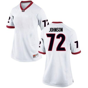 #72 Netori Johnson Georgia Bulldogs Women's Replica Official Jerseys White