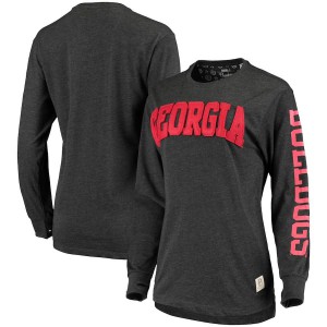 T-Shirt UGA Bulldogs Women's Pressbox Long Sleeve Two-Hit Canyon College T-Shirts Black