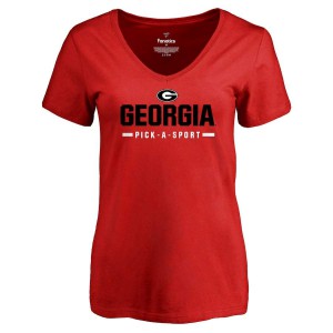 T-Shirt University of Georgia Women's Custom Sport V-Neck University T-Shirt Red