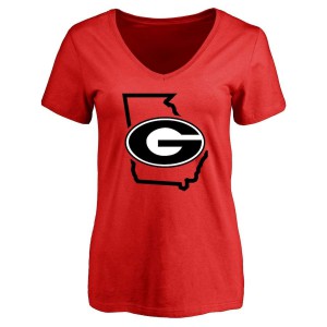 T-Shirt Georgia Bulldogs Women's Tradition State Player T-Shirts Red