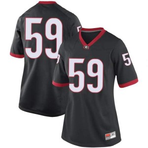 #59 Steven Nixon UGA Bulldogs Women's Game Football Jerseys Black