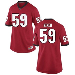 #59 Steven Nixon UGA Women's Replica Football Jerseys Red