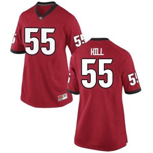 #55 Trey Hill Georgia Women's Replica Football Jersey Red