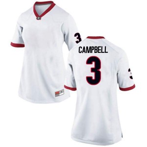#3 Tyson Campbell UGA Women's Replica Stitched Jersey White