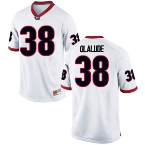 #38 Aaron Olalude Georgia Bulldogs Youth Game Official Jersey White