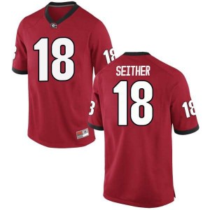 #18 Brett Seither UGA Youth Game College Jerseys Red