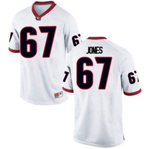 #67 Caleb Jones Georgia Bulldogs Youth Game Embroidery Jersey White