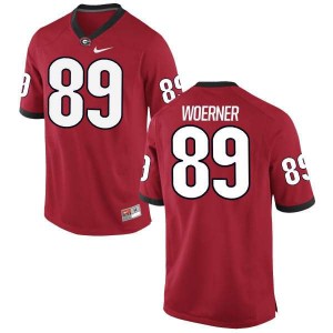 #89 Charlie Woerner University of Georgia Youth Game Stitch Jerseys Red