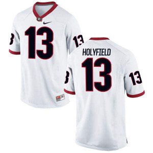 #13 Elijah Holyfield University of Georgia Youth Authentic Embroidery Jerseys White