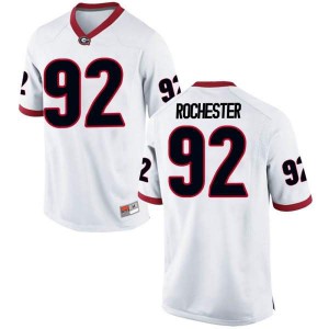 #92 Julian Rochester UGA Bulldogs Youth Game Embroidery Jersey White