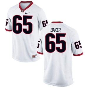 #65 Kendall Baker Georgia Bulldogs Youth Replica Stitched Jersey White