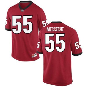 #55 Miles Miccichi UGA Bulldogs Youth Game Stitched Jersey Red