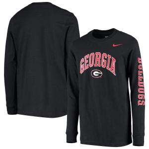 T-Shirt Georgia Bulldogs Youth Arch & Logo Long Sleeve 2-Hit College T-Shirt Black