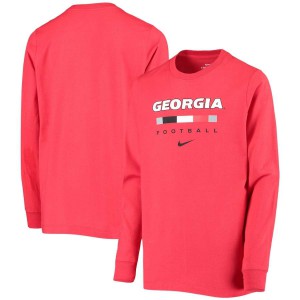T-Shirt University of Georgia Youth Team Bar 2-Hit Long Sleeve High School T-Shirt Red
