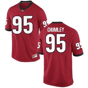#95 Noah Chumley University of Georgia Youth Game Embroidery Jerseys Red
