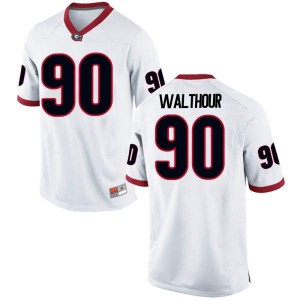 #90 Tramel Walthour Georgia Youth Game Football Jersey White