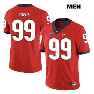 #99 Jordan Davis Georgia Men's Replica Stitched Jerseys Red