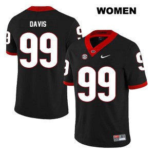 #99 Jordan Davis Georgia Bulldogs Women's Replica Stitch Jersey Black