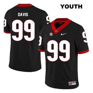 #99 Jordan Davis UGA Bulldogs Youth Game Stitched Jersey Black